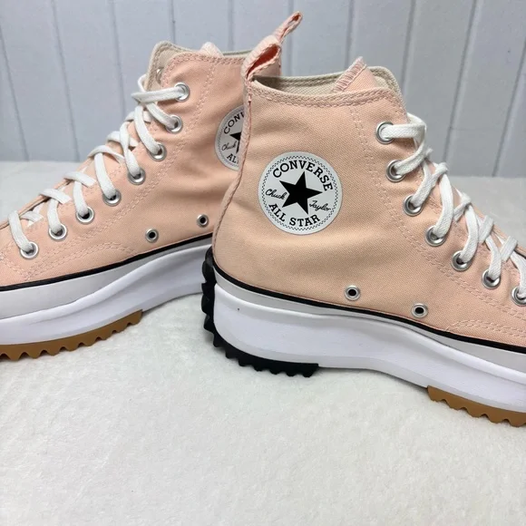 Converse Run Star Hike Hi Platform High Top Women's Size 9 Canvas Sneaker Coral‎ - Picture 4 of 11